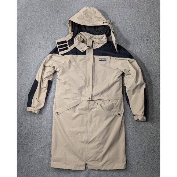 Columbia Jackets & Blazers - Columbia Ballistic Ridge Long Jacket Womens Medium Coat 3 in 1 Beige Hooded